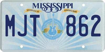 MS license plate MJT862