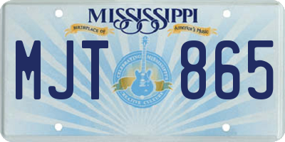 MS license plate MJT865