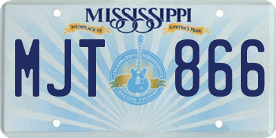 MS license plate MJT866