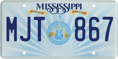 MS license plate MJT867
