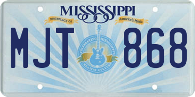 MS license plate MJT868