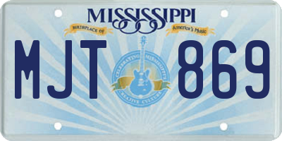 MS license plate MJT869