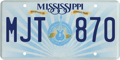 MS license plate MJT870