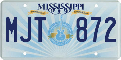 MS license plate MJT872