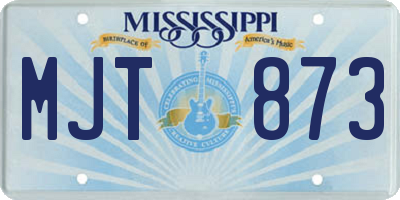 MS license plate MJT873