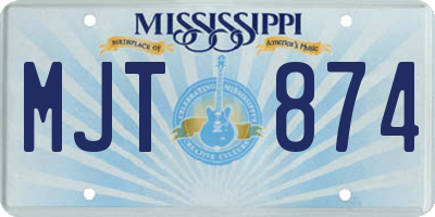 MS license plate MJT874