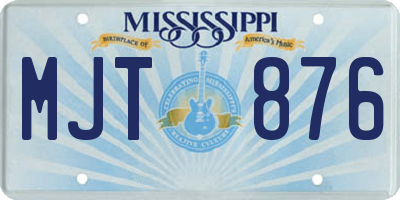 MS license plate MJT876