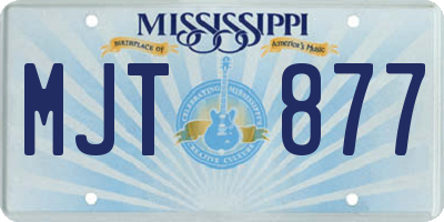 MS license plate MJT877