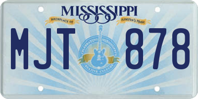 MS license plate MJT878