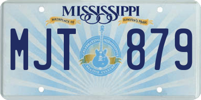 MS license plate MJT879