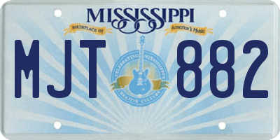 MS license plate MJT882