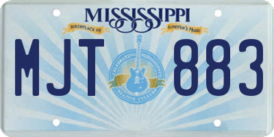 MS license plate MJT883