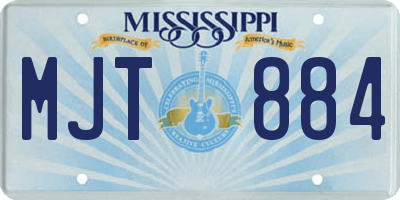 MS license plate MJT884