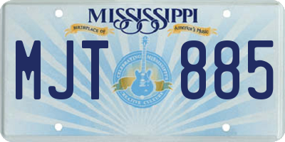 MS license plate MJT885