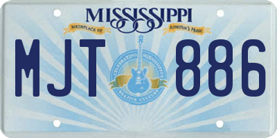 MS license plate MJT886