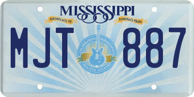 MS license plate MJT887