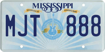 MS license plate MJT888