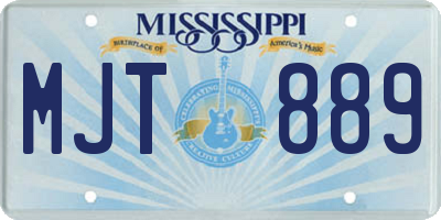 MS license plate MJT889