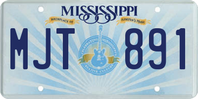 MS license plate MJT891