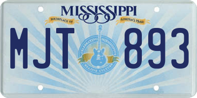 MS license plate MJT893