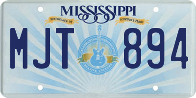 MS license plate MJT894