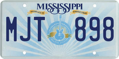 MS license plate MJT898
