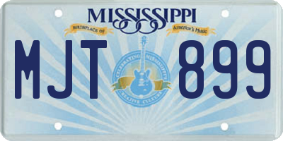 MS license plate MJT899