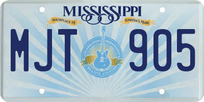 MS license plate MJT905