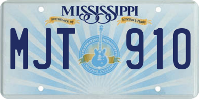 MS license plate MJT910