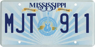 MS license plate MJT911