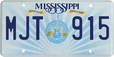 MS license plate MJT915