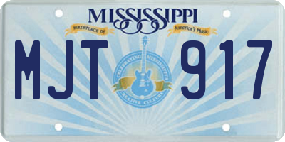MS license plate MJT917