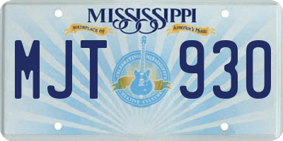 MS license plate MJT930
