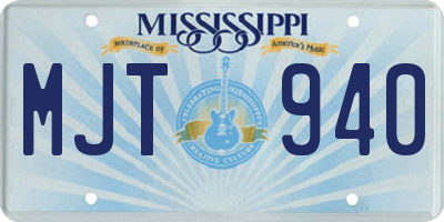 MS license plate MJT940