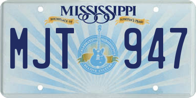 MS license plate MJT947