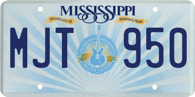 MS license plate MJT950
