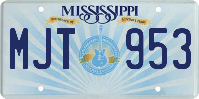 MS license plate MJT953
