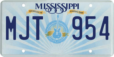 MS license plate MJT954