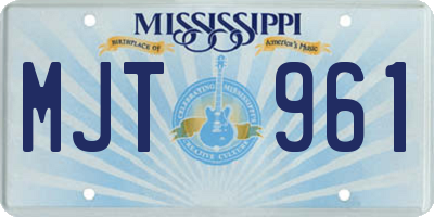 MS license plate MJT961