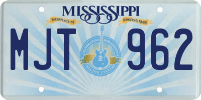 MS license plate MJT962