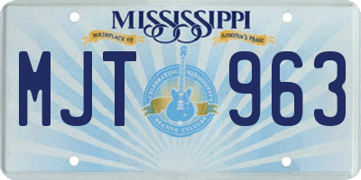 MS license plate MJT963