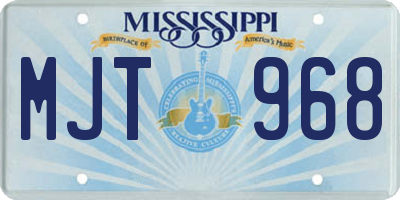 MS license plate MJT968
