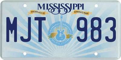 MS license plate MJT983