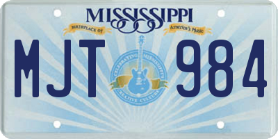 MS license plate MJT984