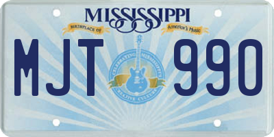 MS license plate MJT990