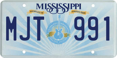 MS license plate MJT991