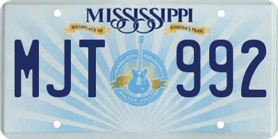 MS license plate MJT992
