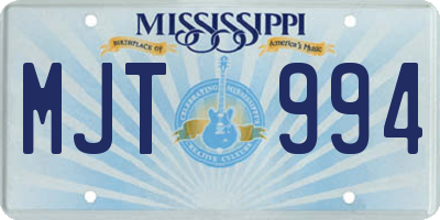 MS license plate MJT994