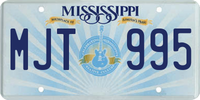MS license plate MJT995