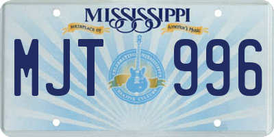 MS license plate MJT996
